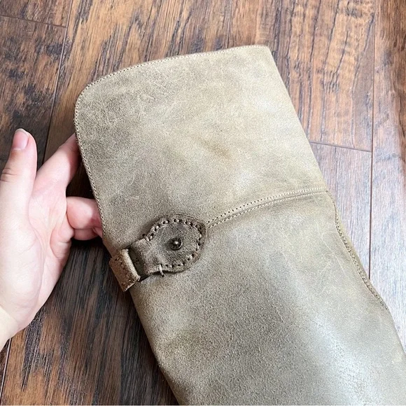 Frye • Shirley OTK Boots over the knee tall suede leather Ash Gray taupe - Picture 10 of 15